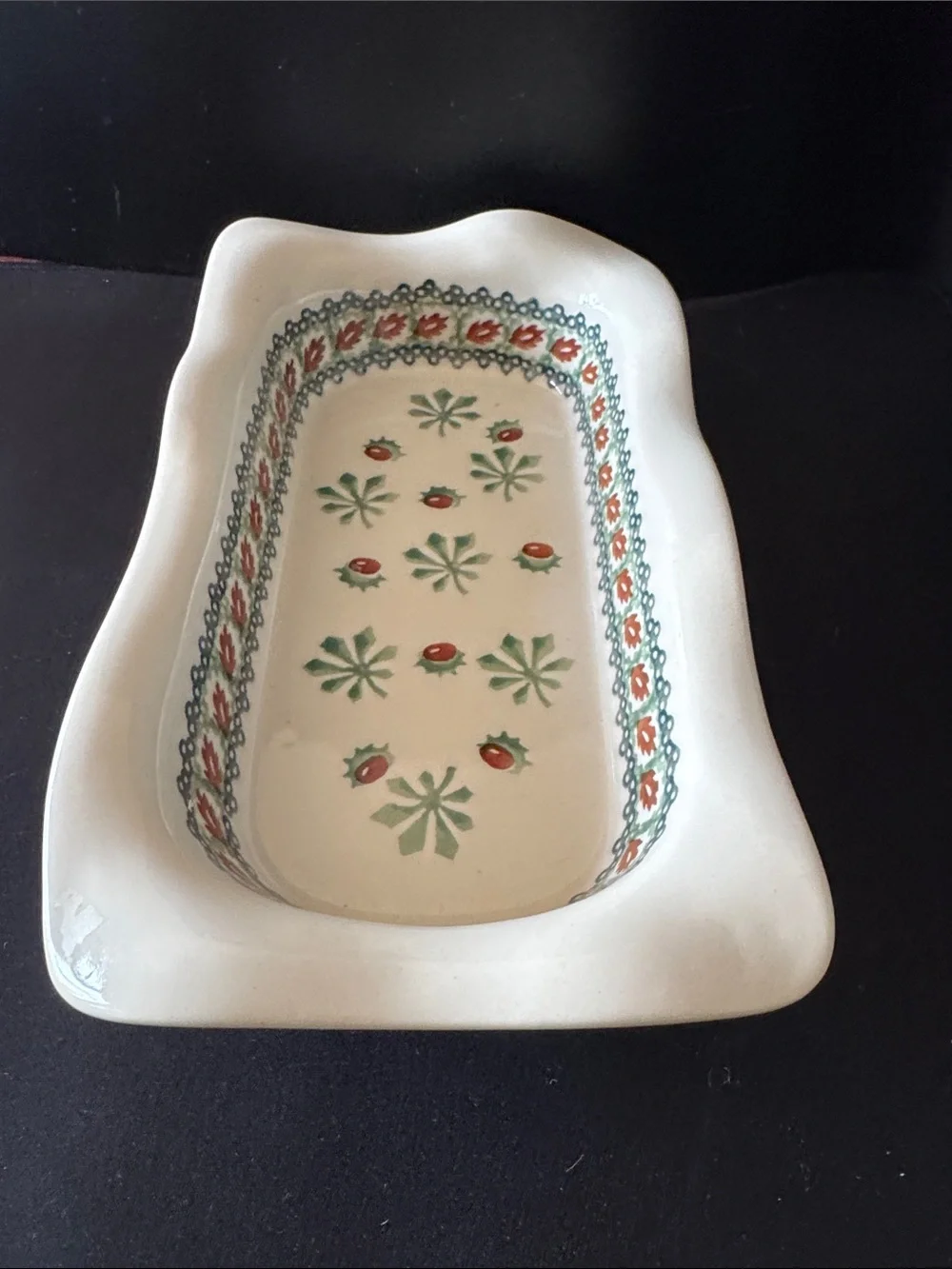 Vintage Polish Pottery Rectangular Baking Dish